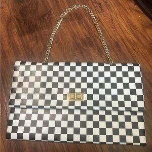 Checkered Black and White Vintage Women's Bag